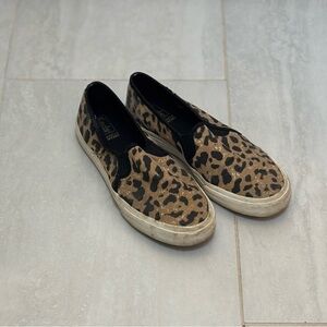 Keds Women's Tan and Black Leopard Sneakers